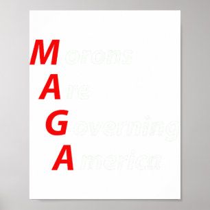 Poster Morons Governam Anti-Trump Político Americano