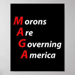 Poster Morons Governam Anti-Trump Político Americano