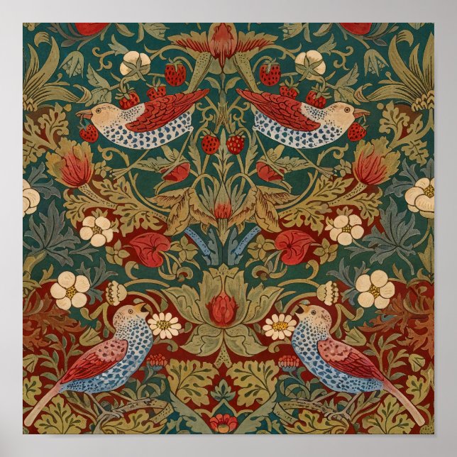 Poster Morris - Morango Ladrão Nº 2 Padrão Floral (Frente)