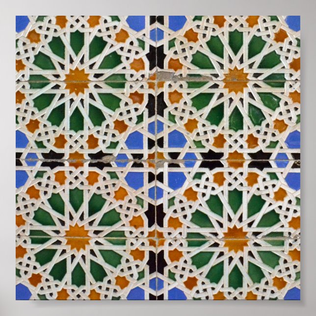Poster Morrocan Moorish Mosaic Pattern (Frente)