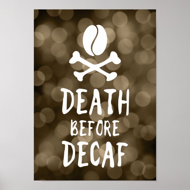 Poster morte antes do café descafeinado e bósforos (Frente)