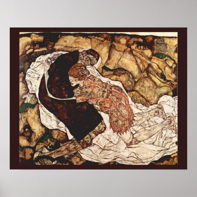 Pôster Morte e donzela por Egon Schiele (Frente)