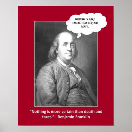 Pôster Morte E Impostos Citam Palavras Engraçadas