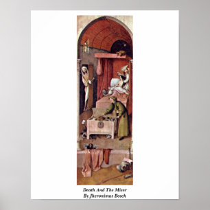 Poster Morte e o avarento por Jheronimus Bosch