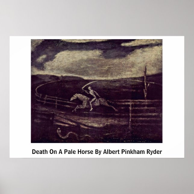 Pôster Morte Em Cavalo Pálido Por Albert Pinkham Ryder (Frente)