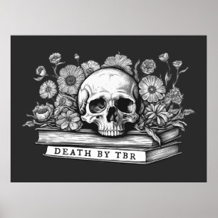 Poster Morte por crânio de tbr e livros