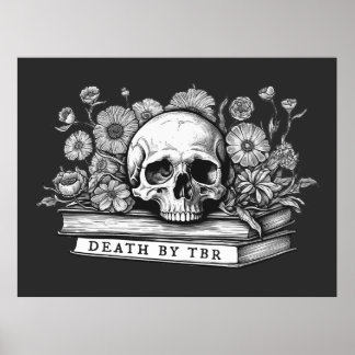 Poster Morte por crânio de tbr e livros