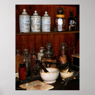 Poster Morteiro e Pestle na Loja de Drogas