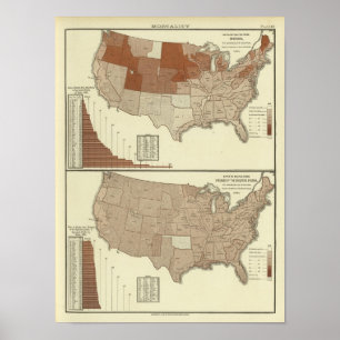 Pôster Mortes, difteria, sistema digestivo