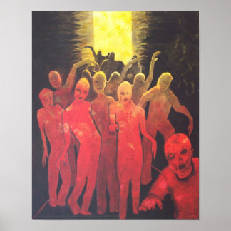 Poster Morto de arte de terror Zombie Horde Silhout de Po