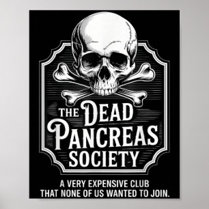 Poster Morto Pancreas Sociedade Camisa Caveira Engraçada