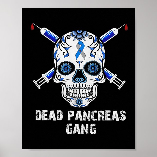 Poster Morto Pancreias Gangue Caveira Sensibilização (Frente)