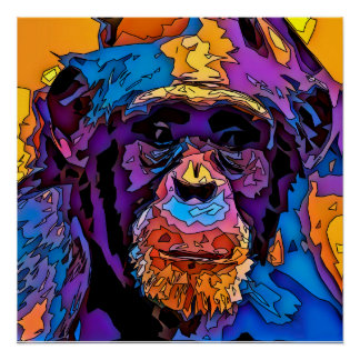Pôster Mosaic Chimp