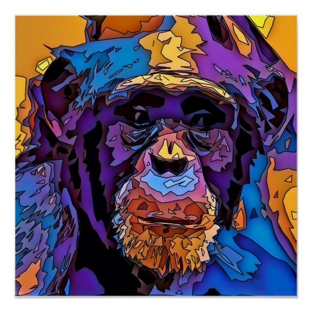 Pôster Mosaic Chimp (Frente)