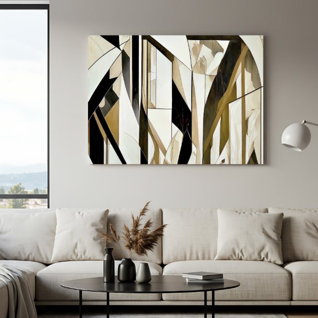 Poster Mosaico Abstrato Dourado e Neutro (Criador carregado)
