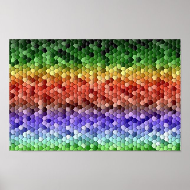 Poster Mosaico Arco-íris (Frente)