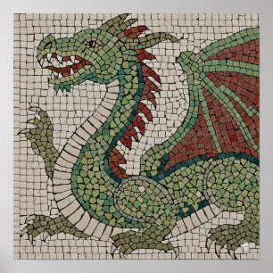 Poster Mosaico Autêntico Dragão