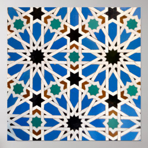 Poster Mosaico azul de Morrocan