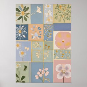 Poster Mosaico Botânico em Flor