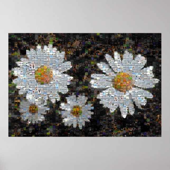 Pôster Mosaico Daisies 10 (Frente)