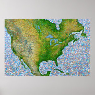 Pôster Mosaico de America do Norte