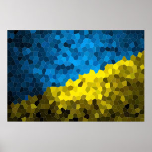 Poster Mosaico de bandeira da Ucrânia