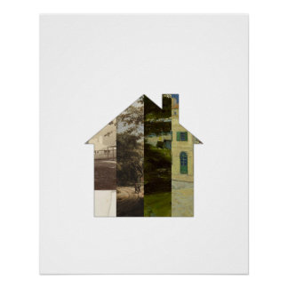 Pôster Mosaico de Casa — Poster de Colagem de Casa