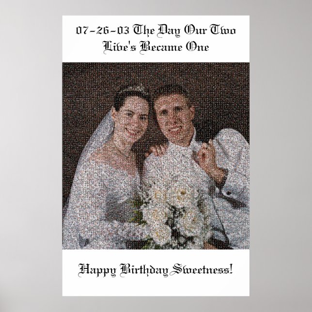 Pôster Mosaico de Casamento (Frente)