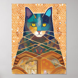 Poster Mosaico de gato e abstrato de acolyte