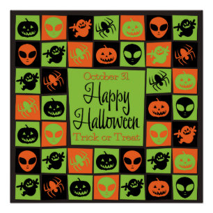 Pôster Mosaico de Halloween