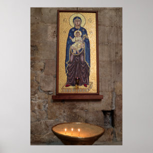 Pôster Mosaico de Maria e Jesus
