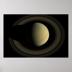 Poster Mosaico Do Planeta Saturno E Seus Anéis Principais