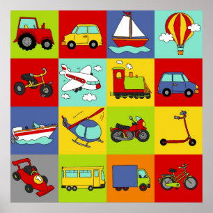 Pôster Mosaico do transporte