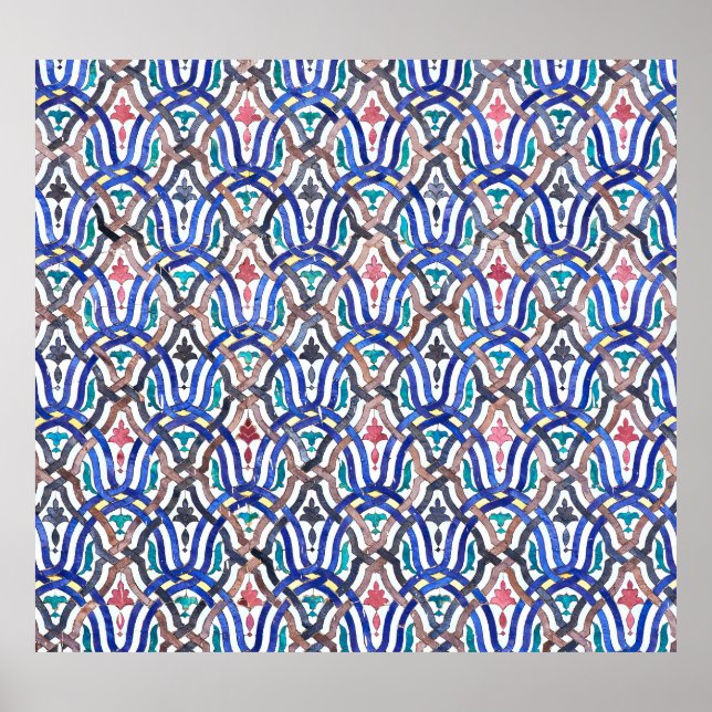 Poster Mosaico marroquino: design tradicional colorido. (Frente)