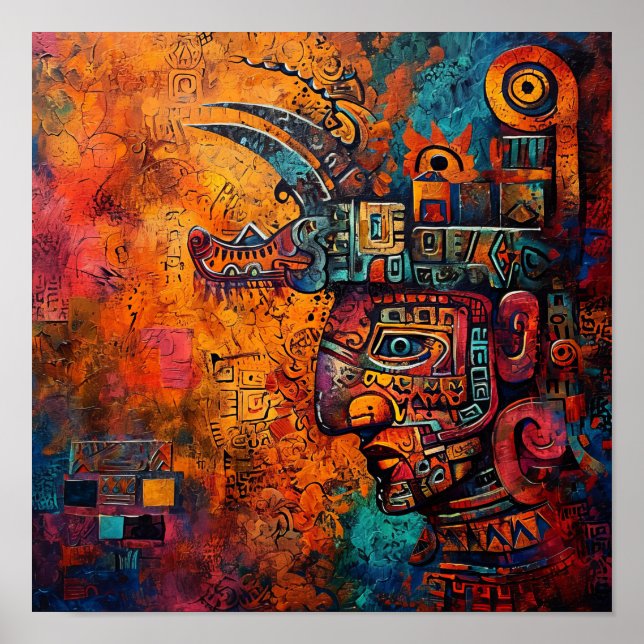 Poster Mosaico Mayan: Um tributo moderno (Frente)