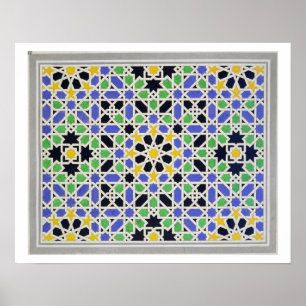 Pôster Mosaico nos dado da porta no salão dos dois