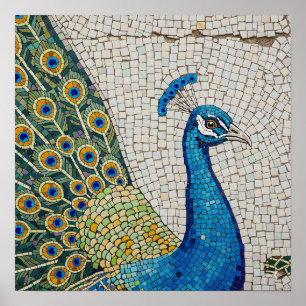 Poster Mosaico Peacock Autêntico