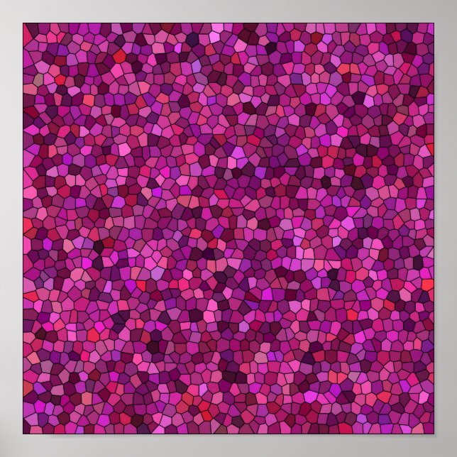Poster Mosaico Roxo Rosa  (Frente)