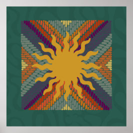 Poster Mosaico Sol a Queda