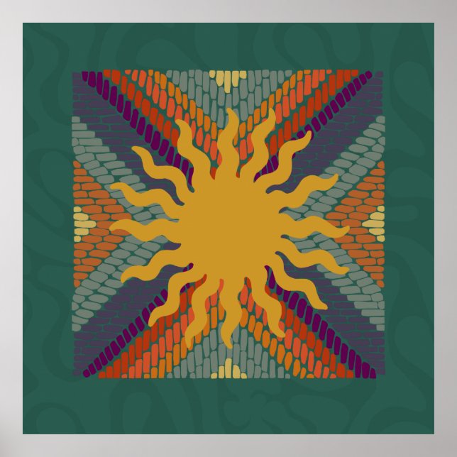 Poster Mosaico Sol a Queda (Frente)