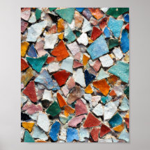 Mosaico Urbano Abstrato: Azulejo de Metrô em Cores
