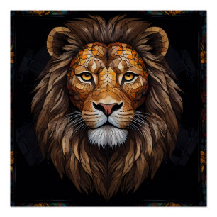 Pôster Mosaico Zebra Vibrante