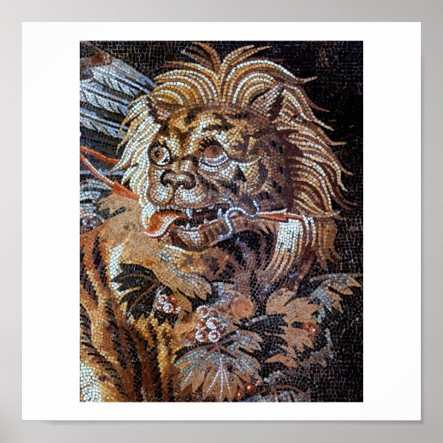 Pôster Mosaicos Antigos Vintage (Pompei) (Frente)