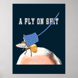 Poster Mosca Trump na Cabeça de Pence com Espanta-Moscas,