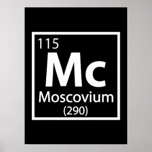 Poster Moscou - Mesa periódica russa da ciência