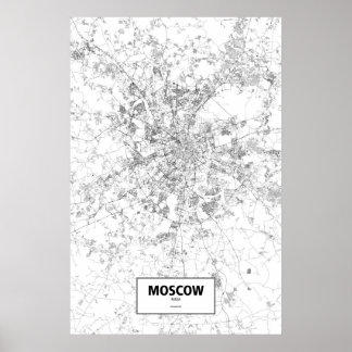 Pôster Moscou, Rússia (preto no branco)