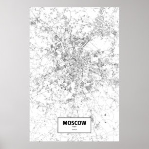 Pôster Moscovo, Rússia (preto no branco)