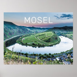 Poster Moselle Calmont Loop Bremm Sunset River Souvenir