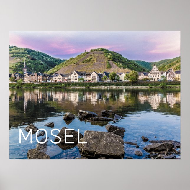 Poster Moselle Ediger Eller Sunset River Cochem Souvenir (Frente)