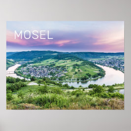 Poster Moselle Loop Sunset Kroev Panorama Alemanha